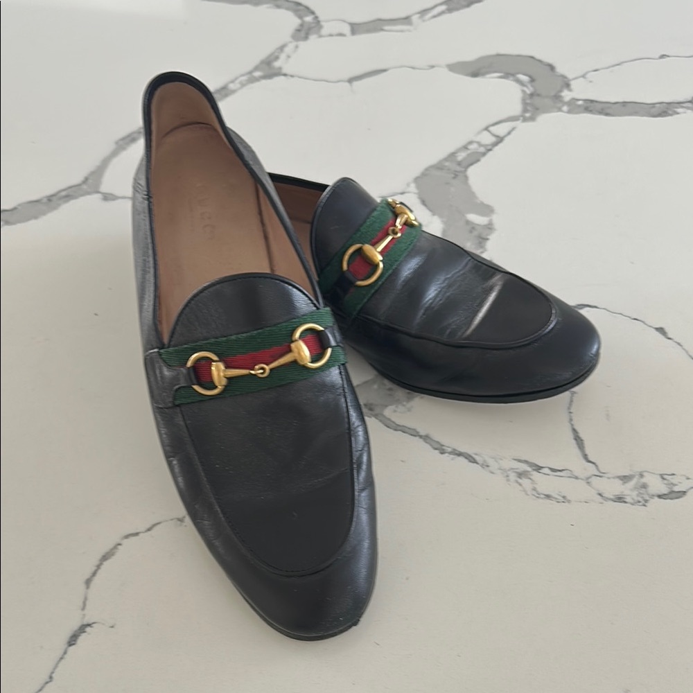 Gucci Black Leather Loafers